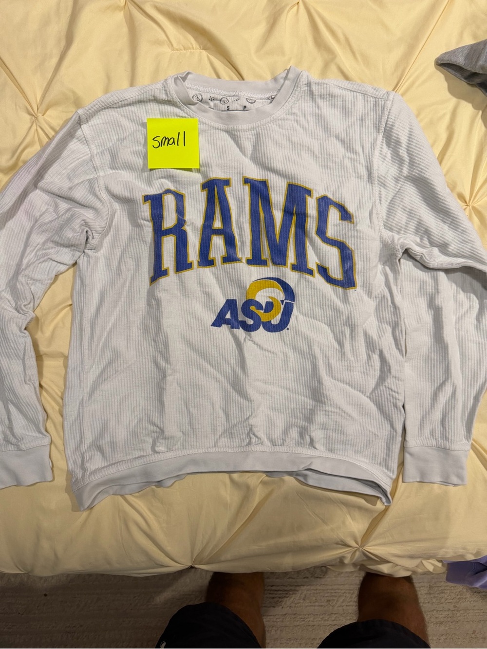 Rams Graphic Crewneck Sweater - White/Blue/Yellow